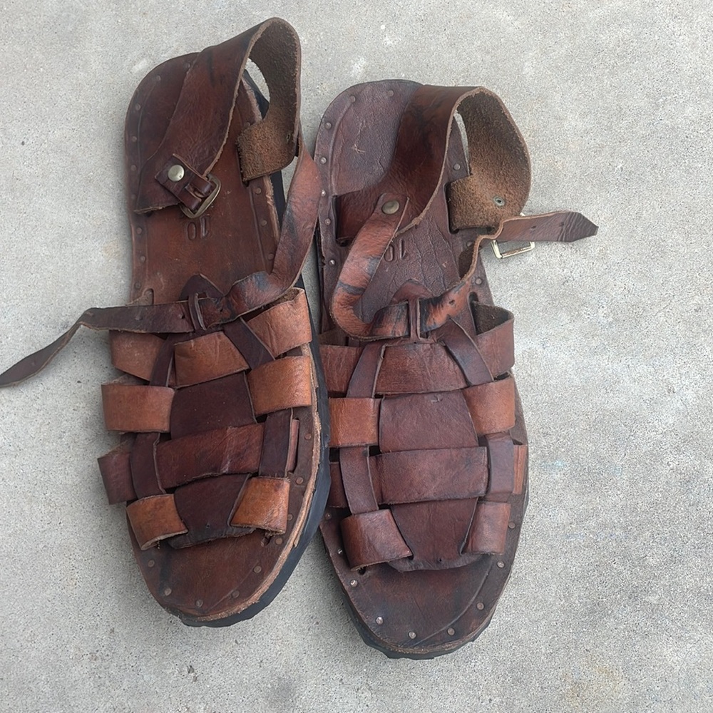 Handcrafted Leather Woven Sandals For Men